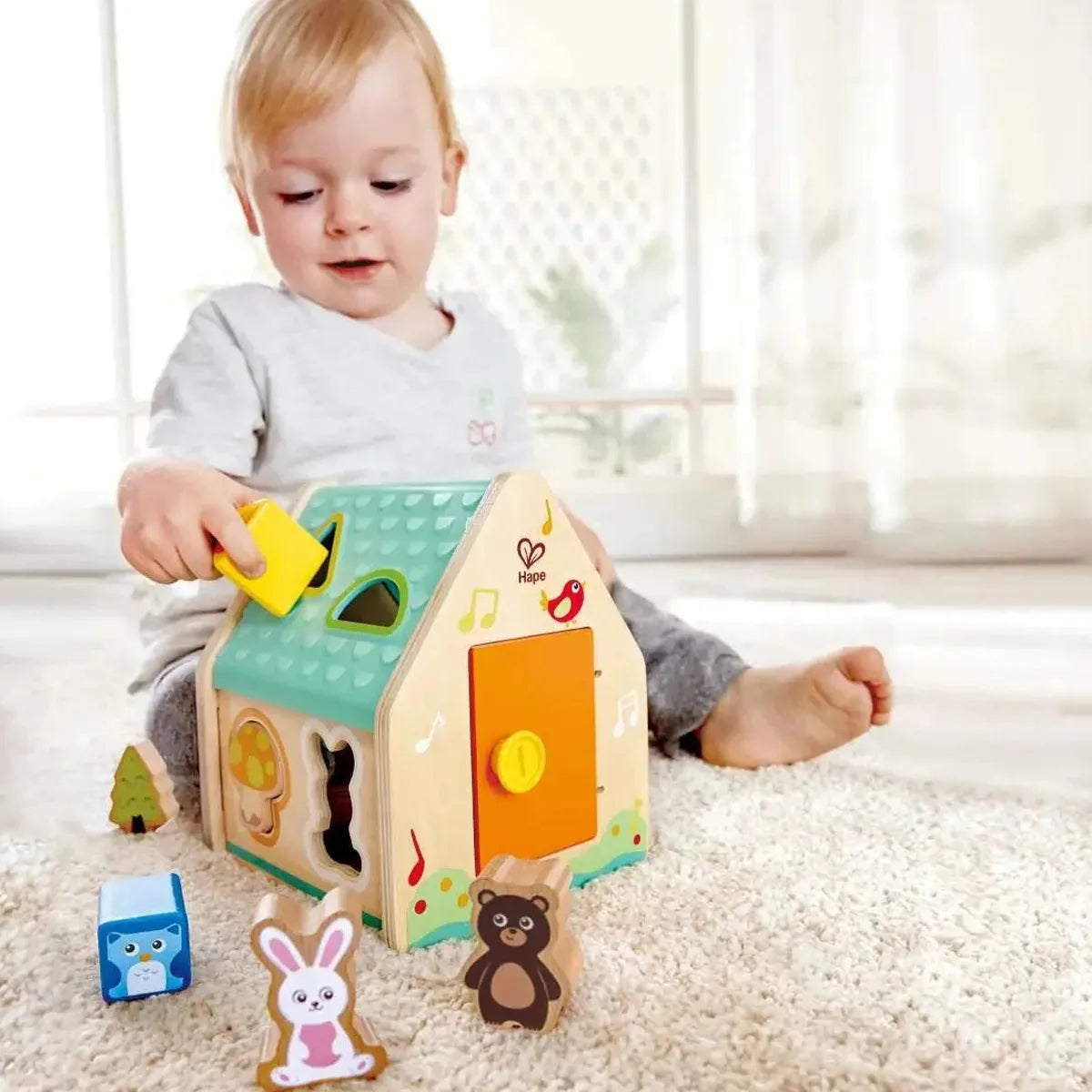 Hape sorter oblika drvena kućica