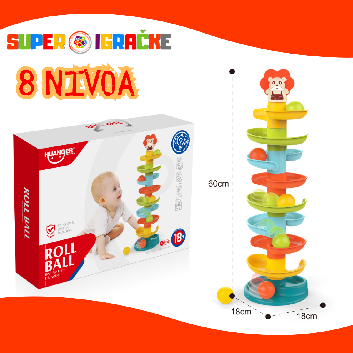 Huanger Lavić spiralni tobogan i loptice