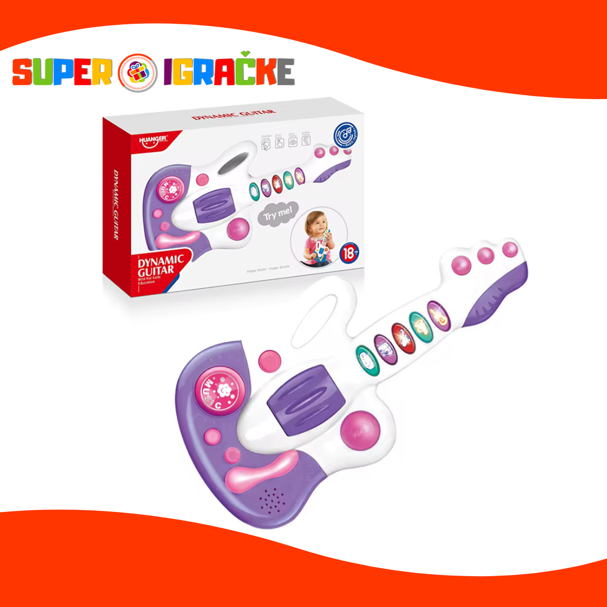Huanger bebi gitara ljubičasta