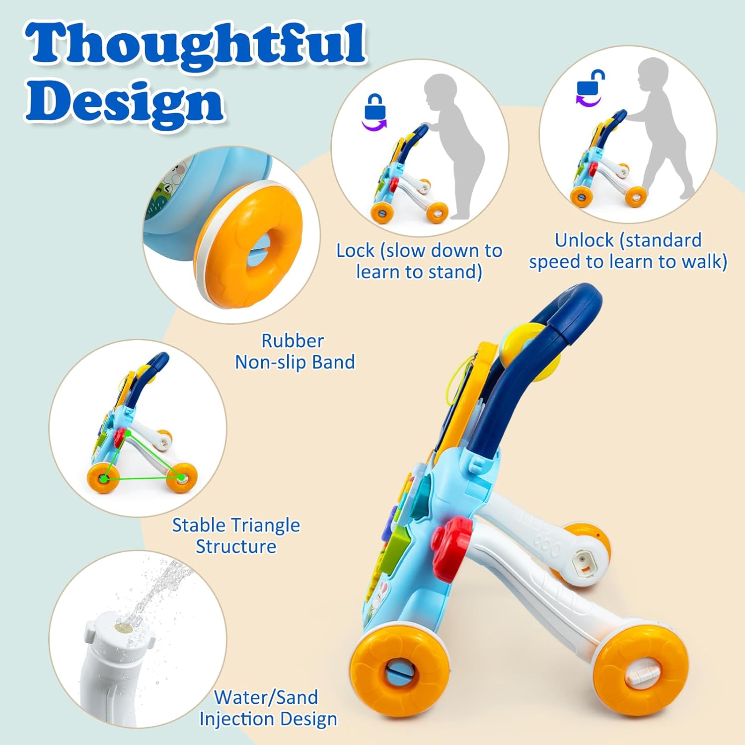 Huanger muzička šetalica plava