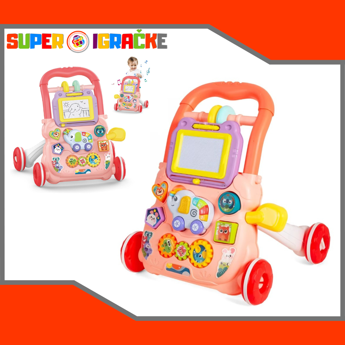 Huanger muzička šetalica roze