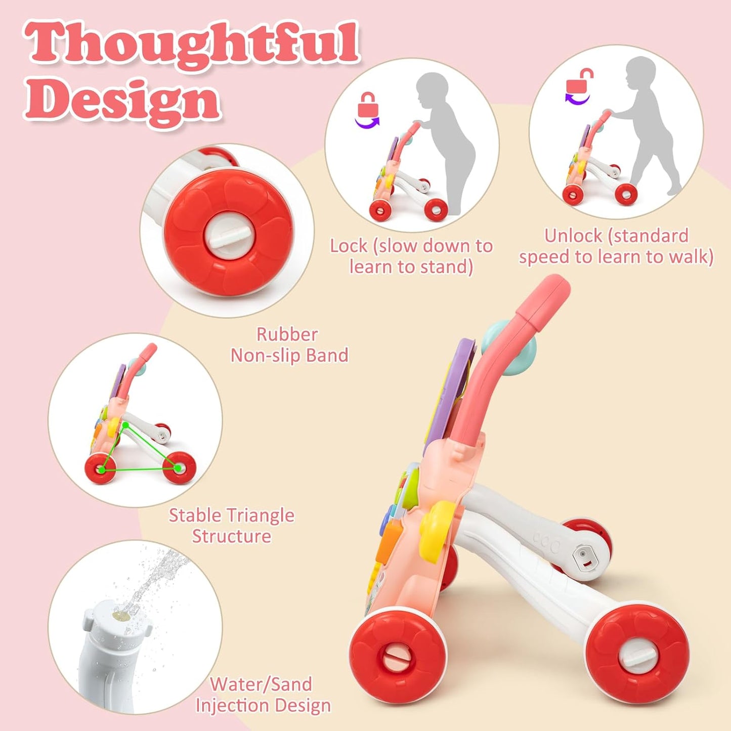 Huanger muzička šetalica roze