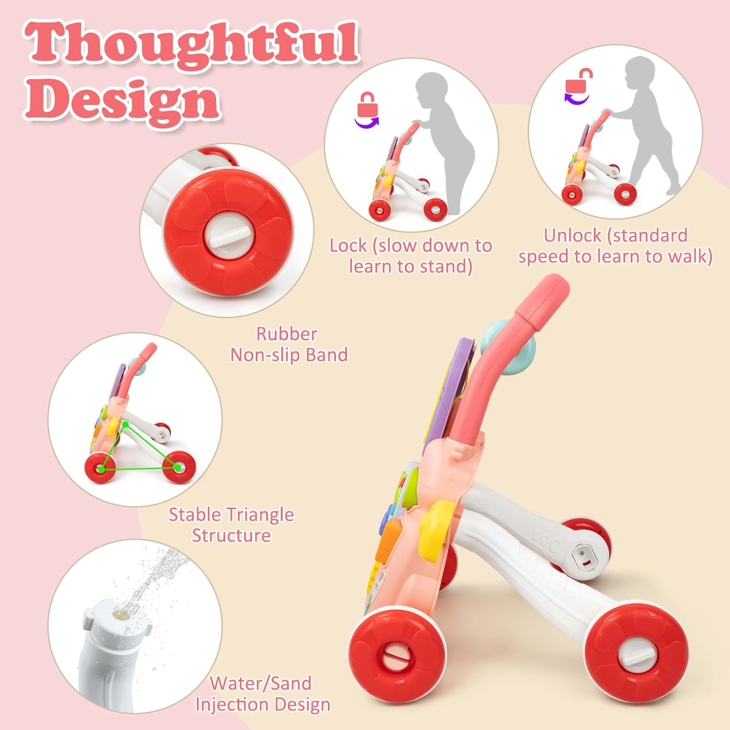 Huanger muzička šetalica roze