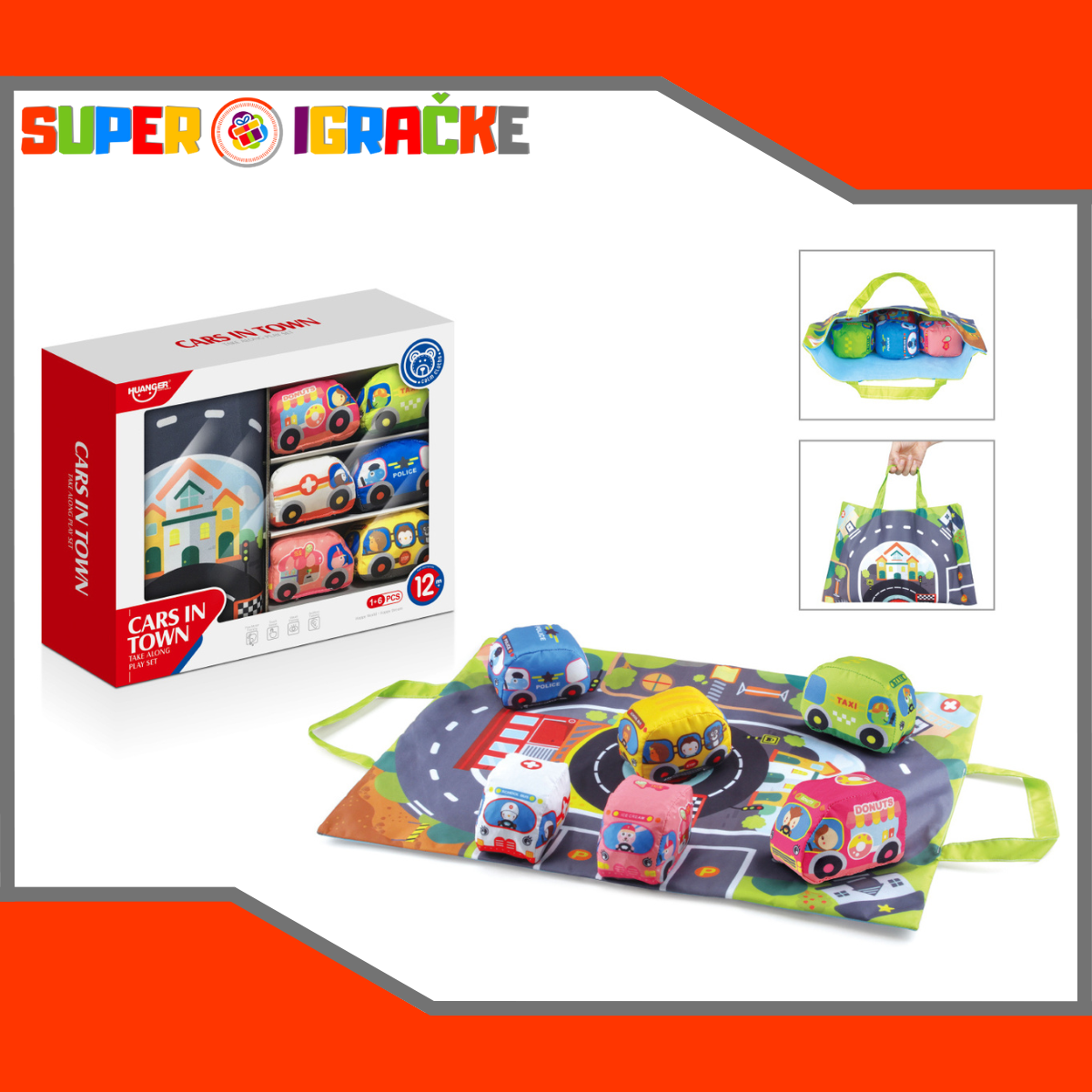 Huanger platnena staza i meki autići 6kom