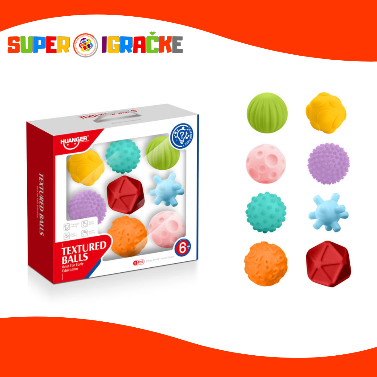 Huanger šarene loptice sa teksturom