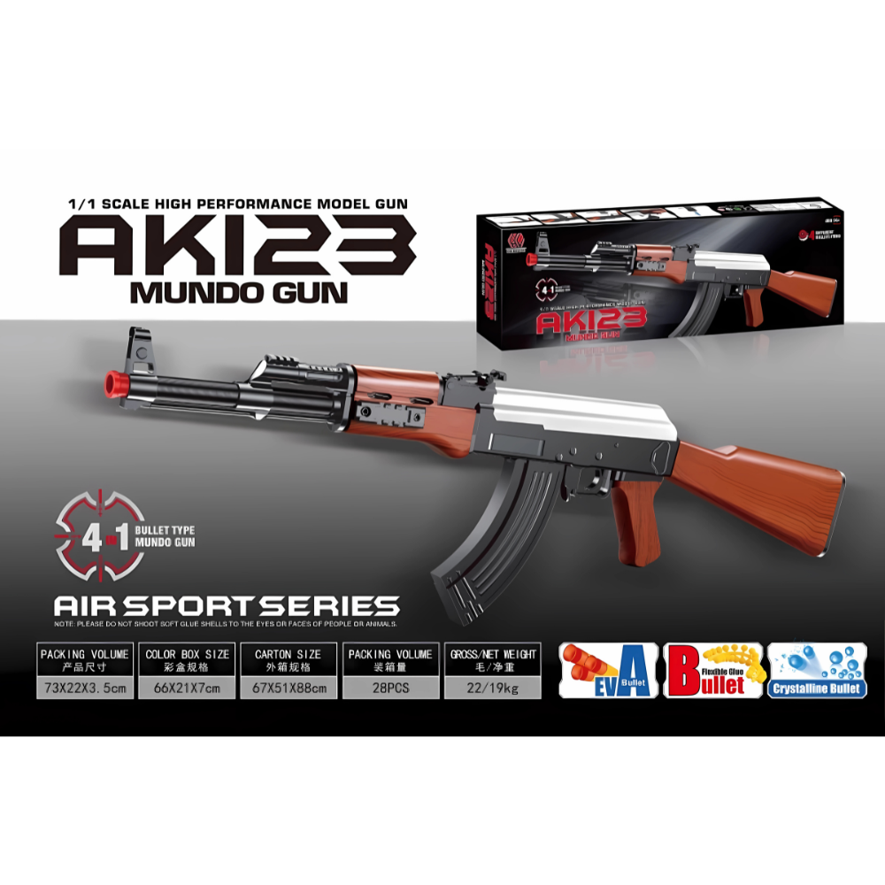 Igračka Kalašnjikov AK123 sa 3 vrste metka