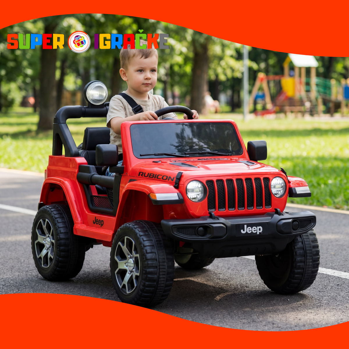 Jeep na akumulator Rubicon crveni