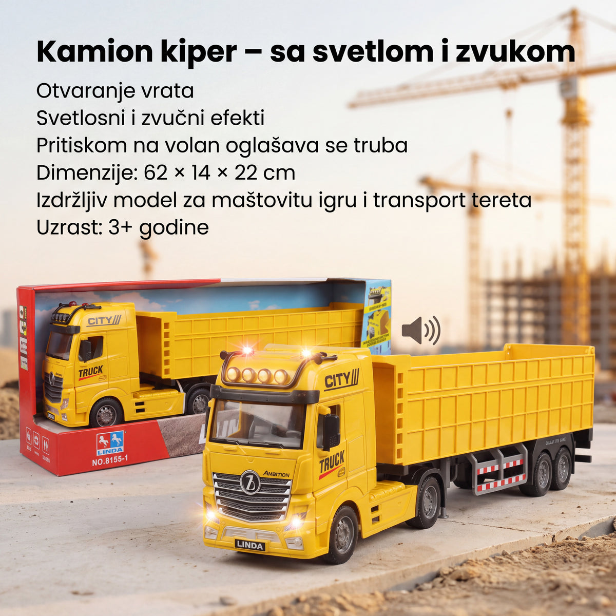 Kamion kiper - sa svetlom i zvukom