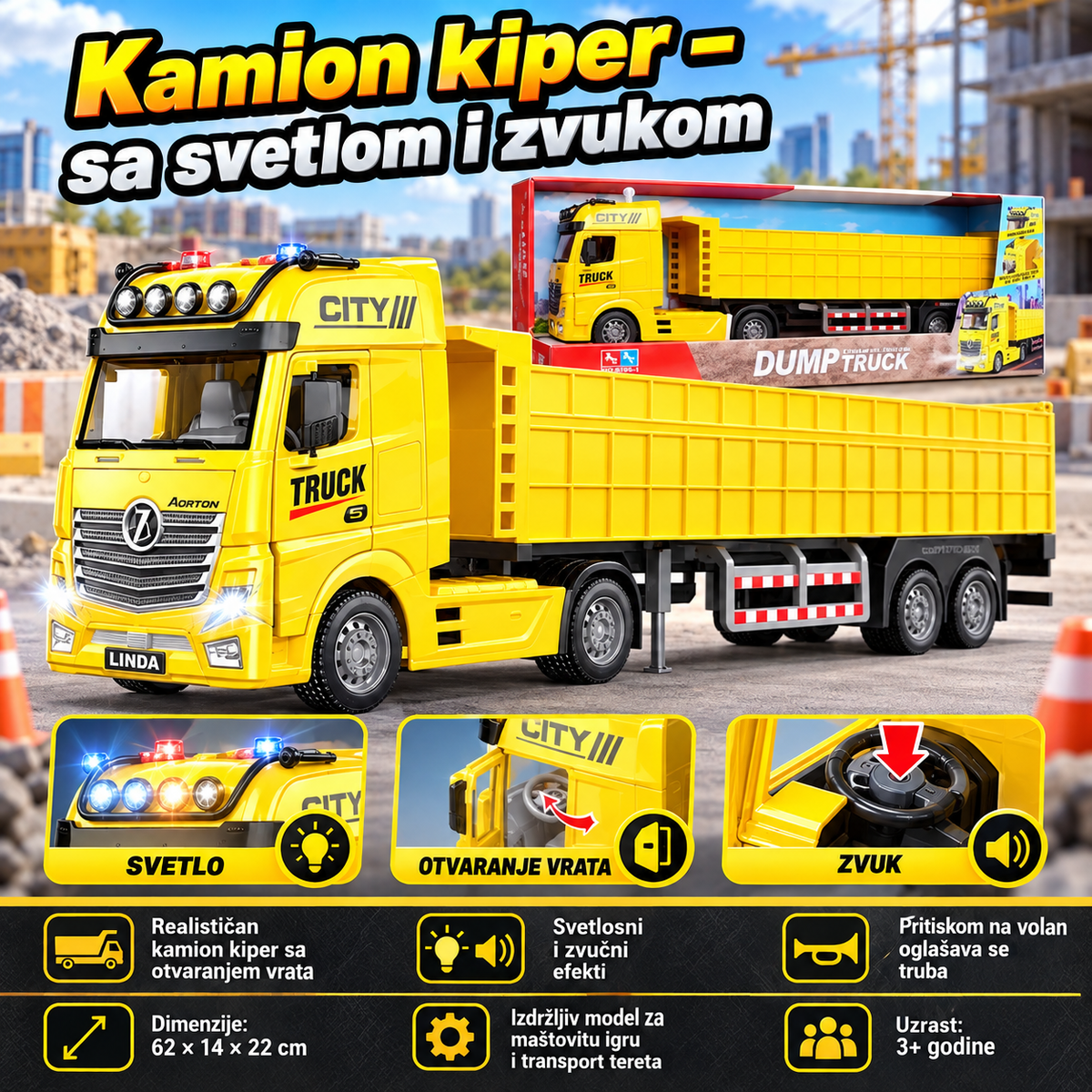 Kamion kiper - sa svetlom i zvukom