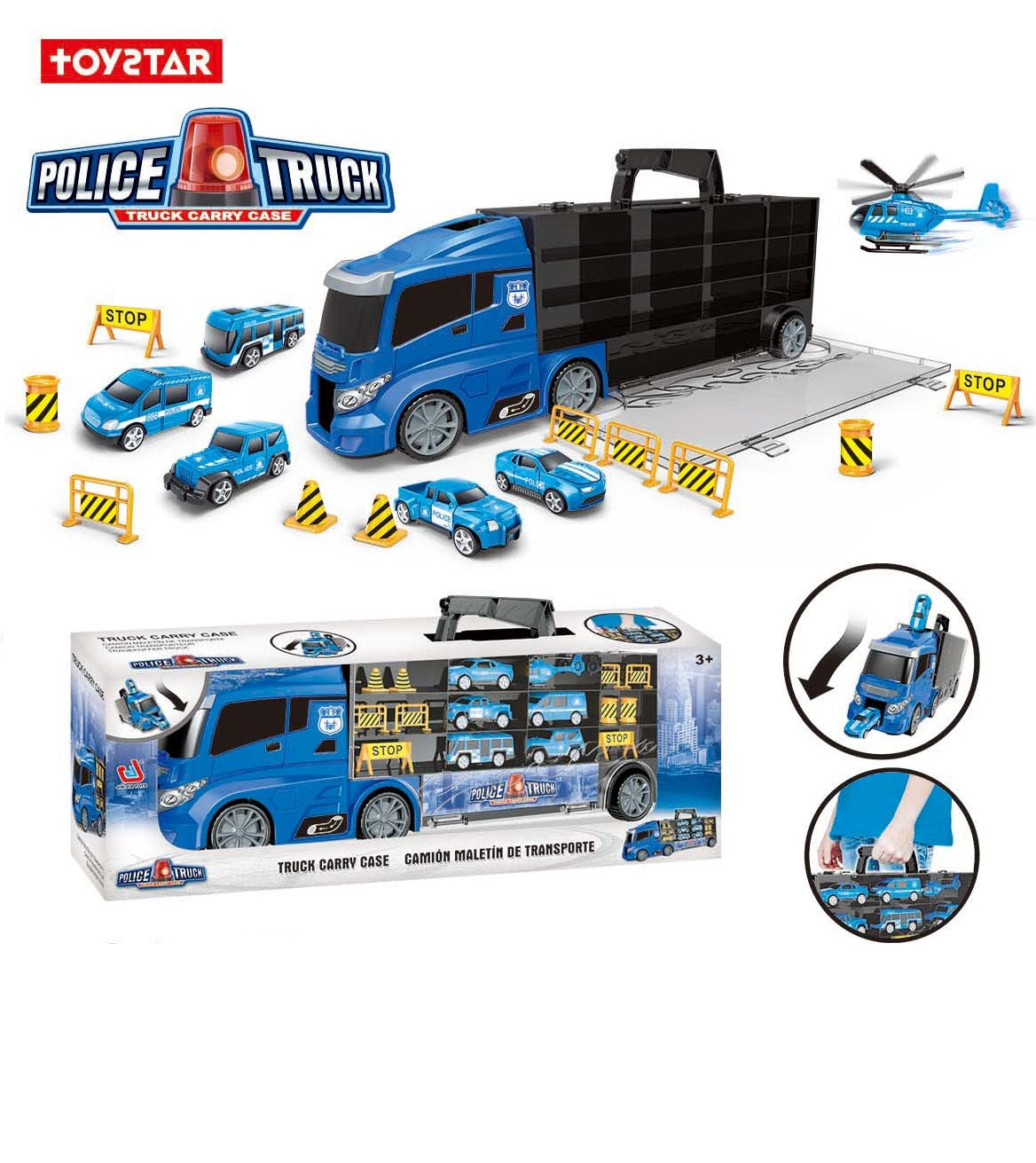 Kamion tegljač 6 vozila - plavi