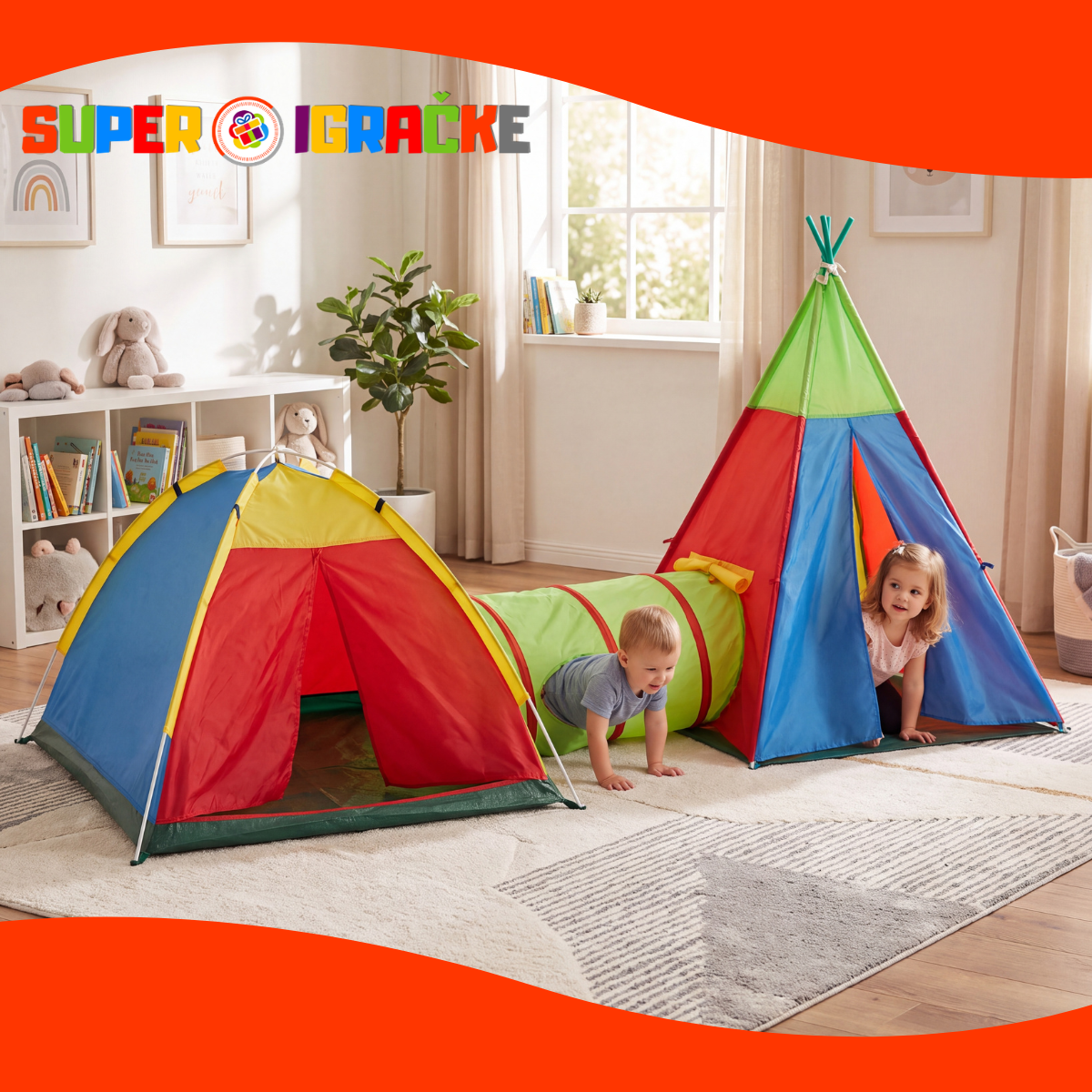 Knorrtoys šator vigvam i tunel Zenovia 3u1