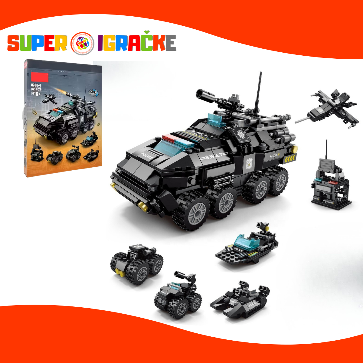 Kocke za slaganje - Policijsko vozilo 371 deo