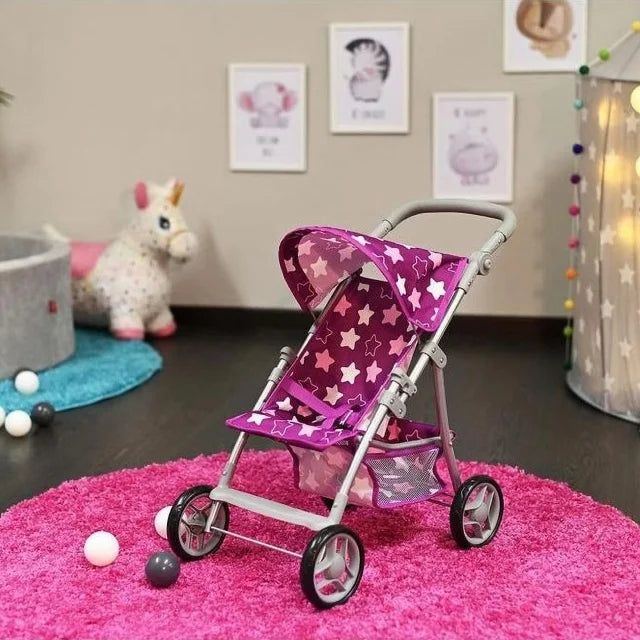 Kolica za lutke Liba Star dark pink