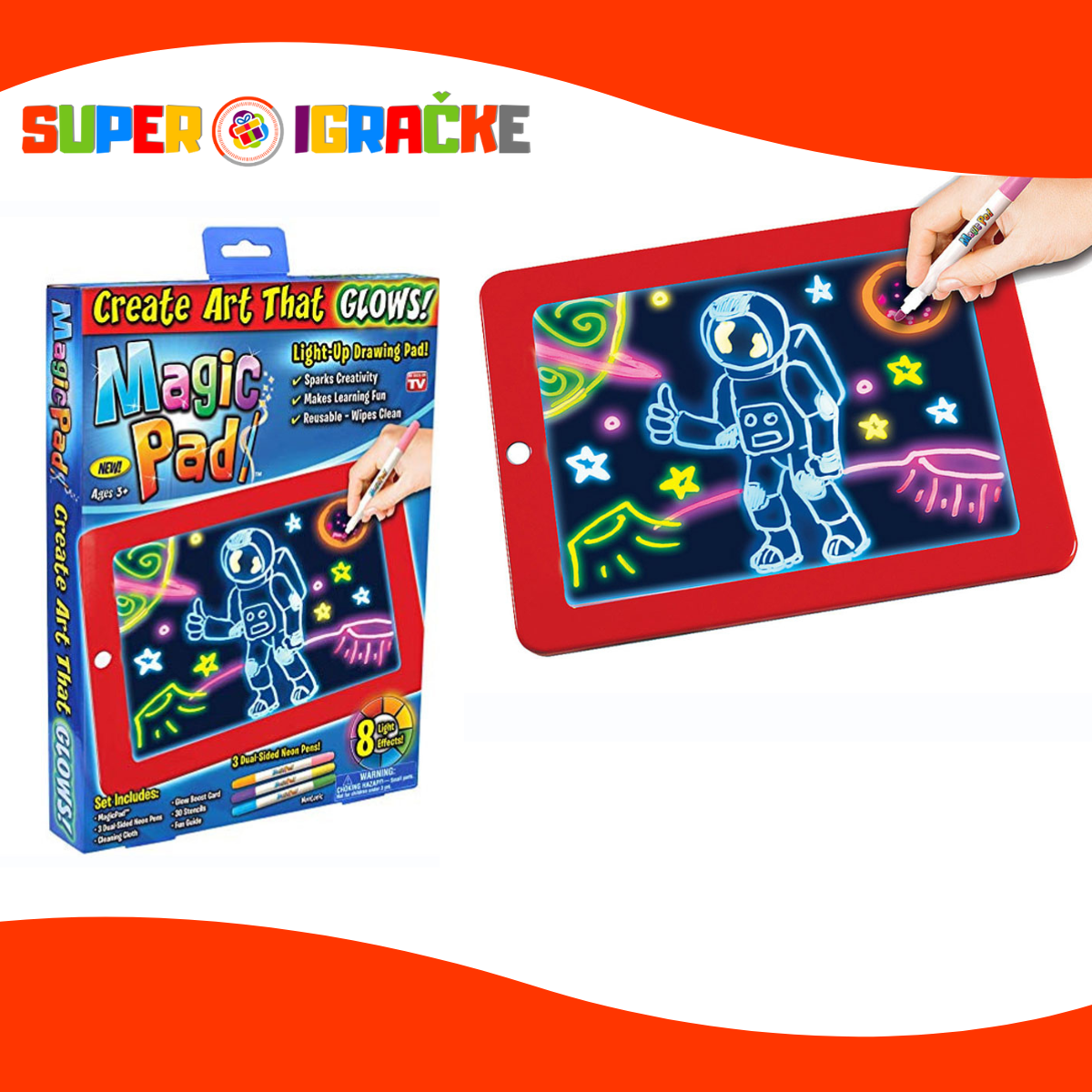 LED Tabla za crtanje sa flomasterima