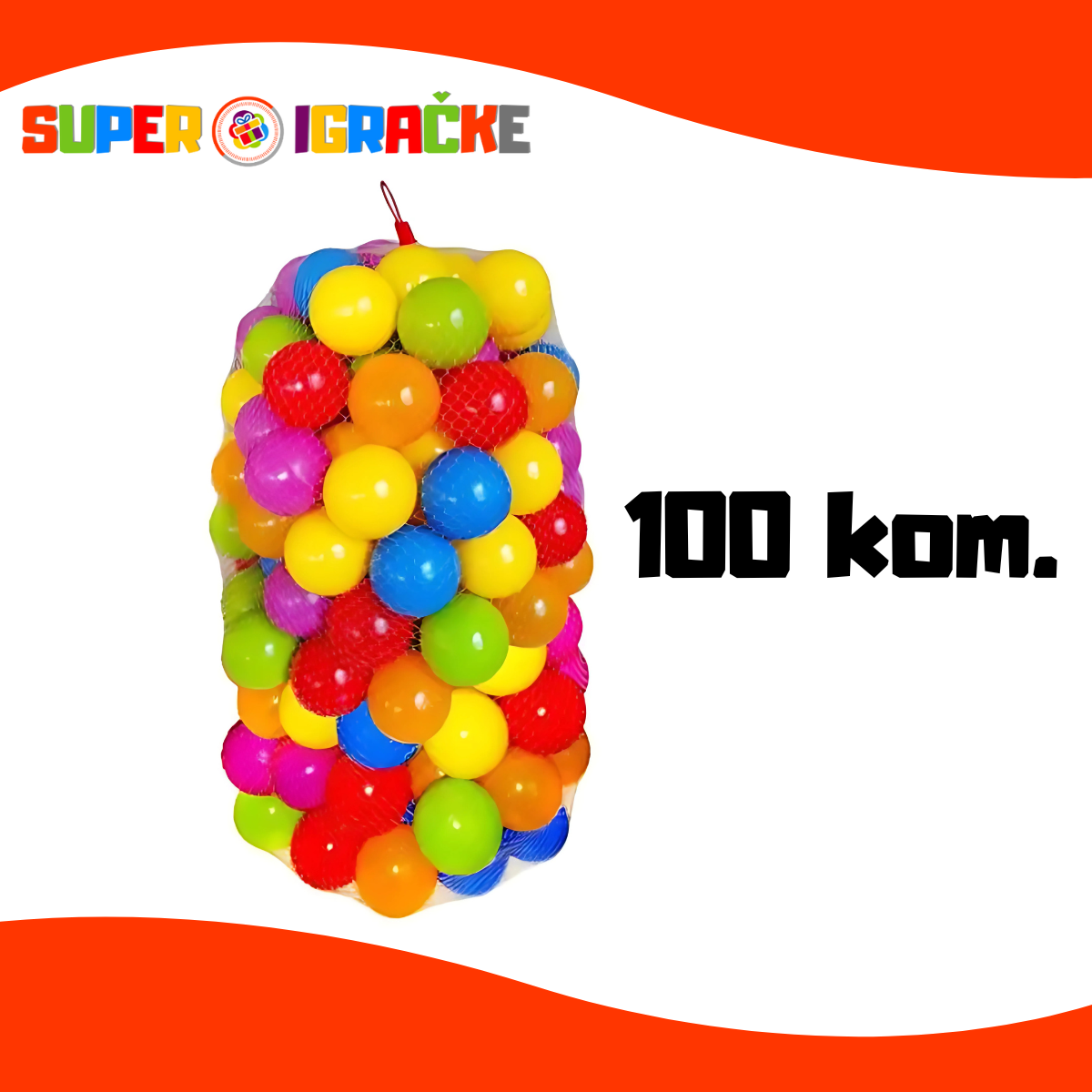 Loptice u mrežici set 100kom