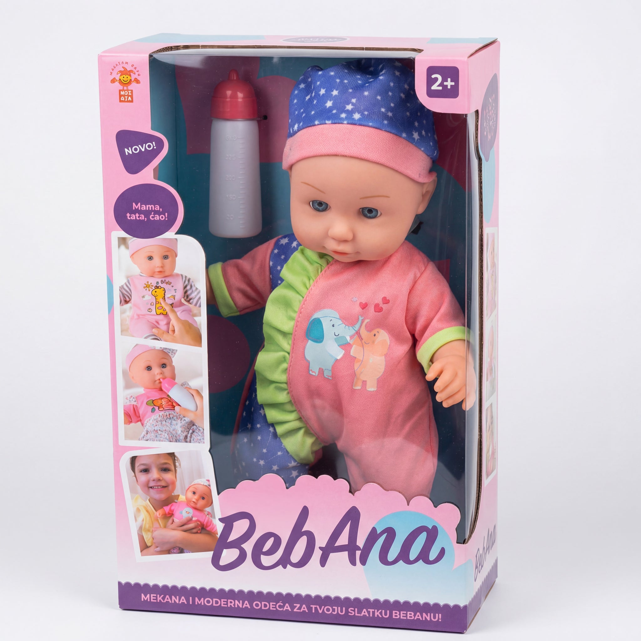 Lutka beba Slonče sa flašicom 30cm