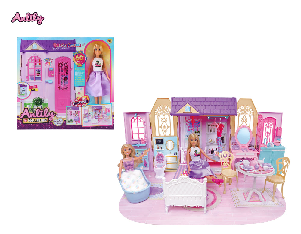 Lutka sa kućicom i 60 dodataka