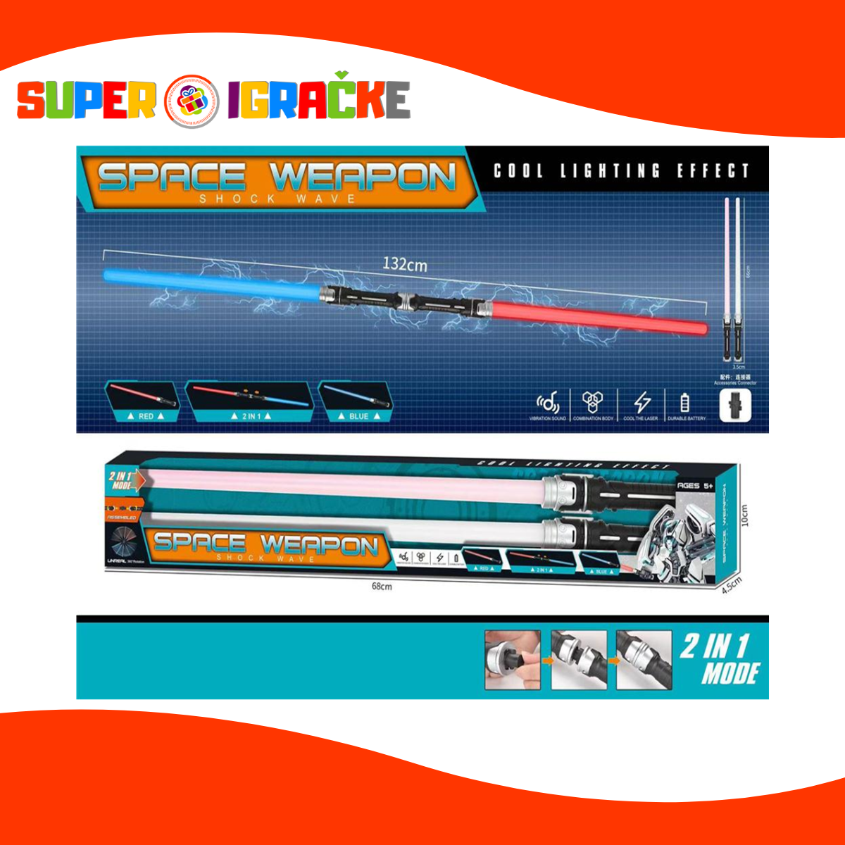 Mač svetleći 2 u 1 - lightsaber