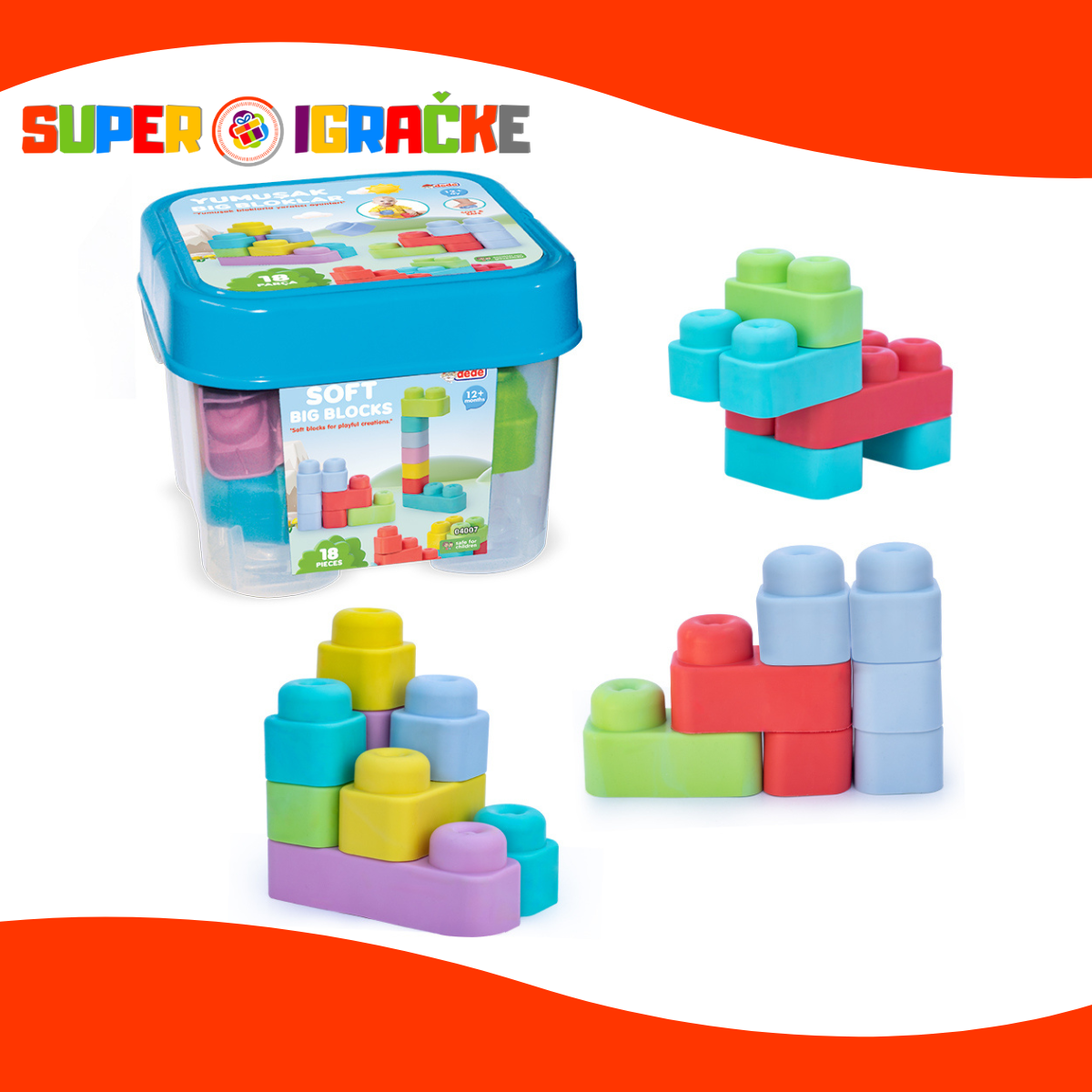 Mekane kocke u kantici 18 delova