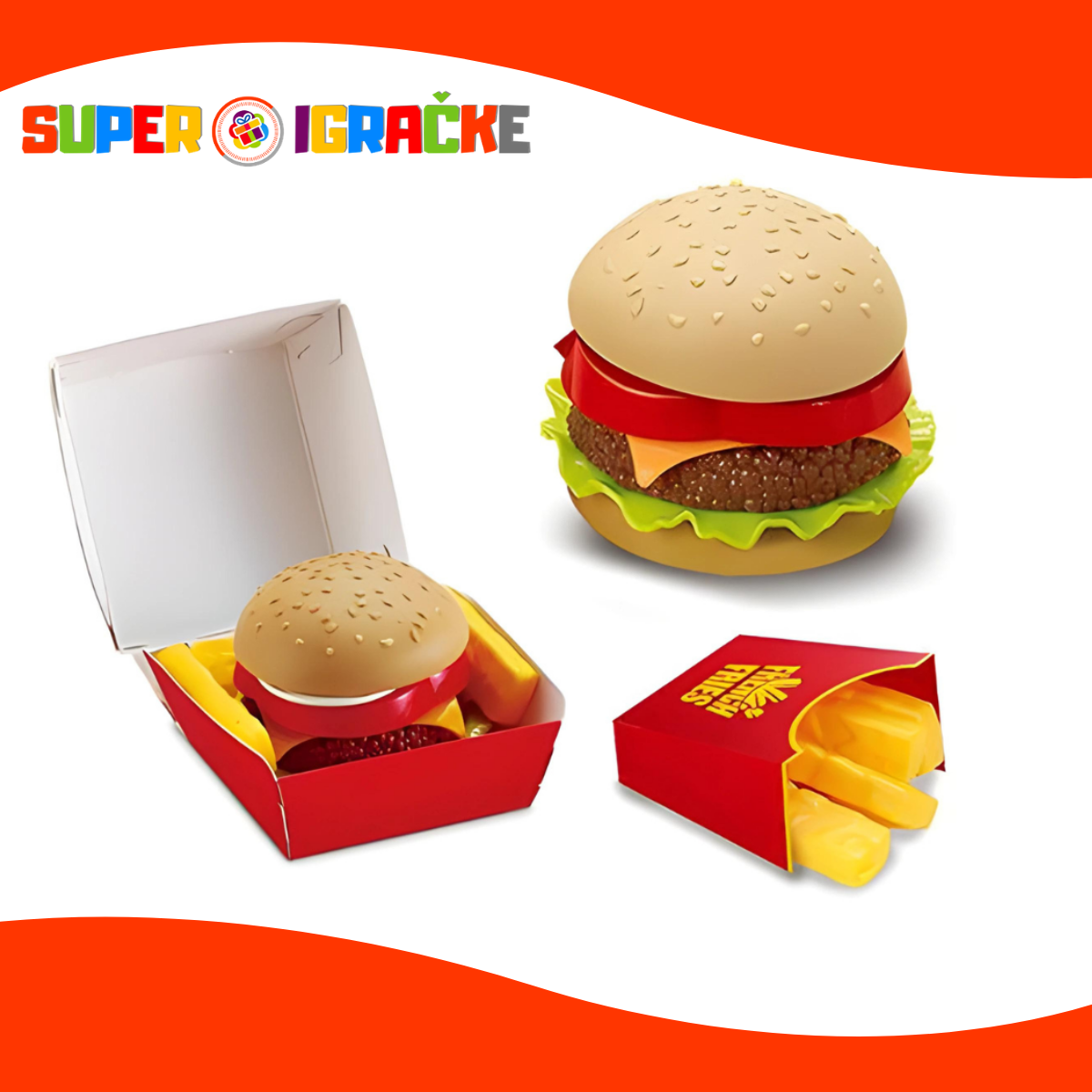 Mini hamburger i pomfrit
