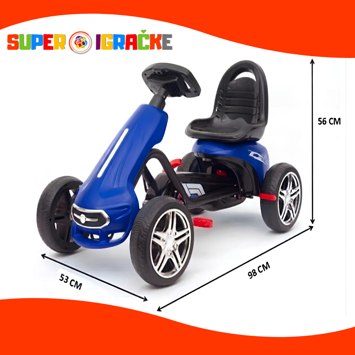 Mini karting formula na pedale - Plava Y-PCO086