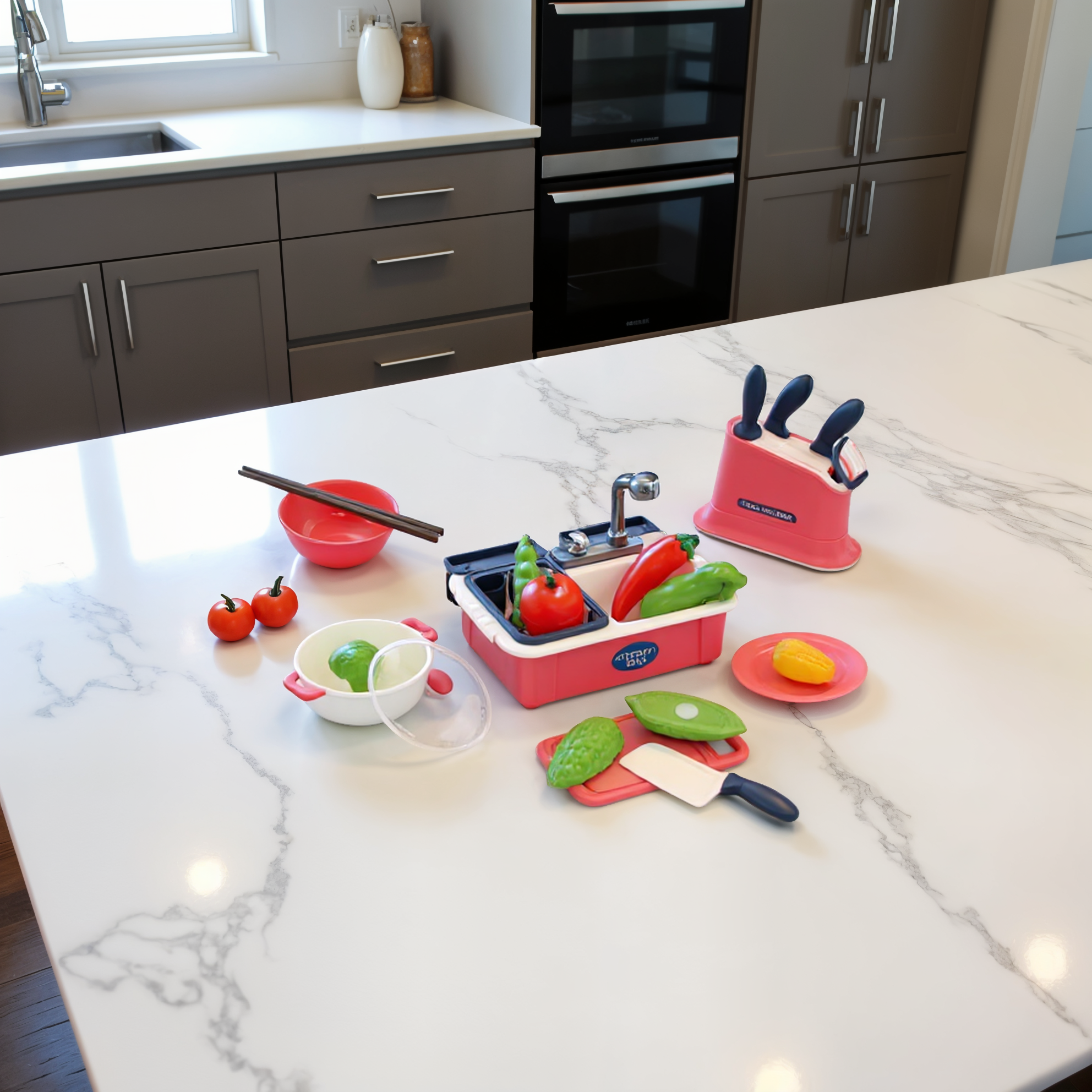 Mini kuhinja set (sudopera, sudovi, povrće)