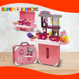 Mini kuhinja set u koferu roze