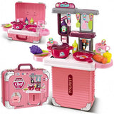 Mini kuhinja set u koferu roze