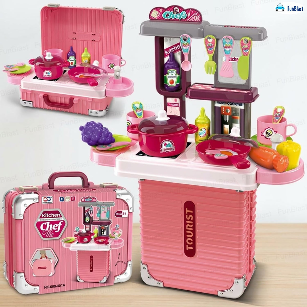 Mini kuhinja set u koferu roze