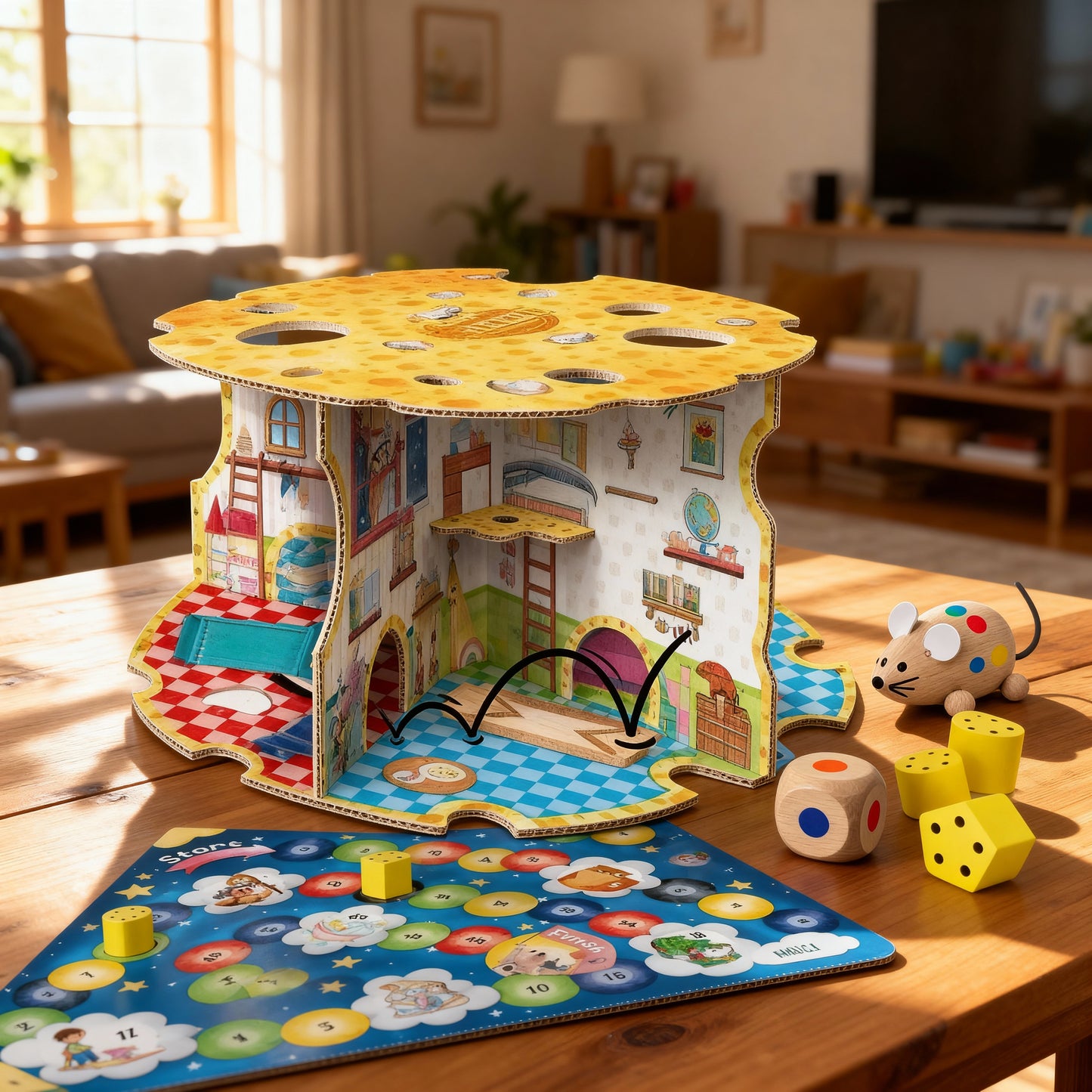 Montesori bebi set - Miševa drvena kućica