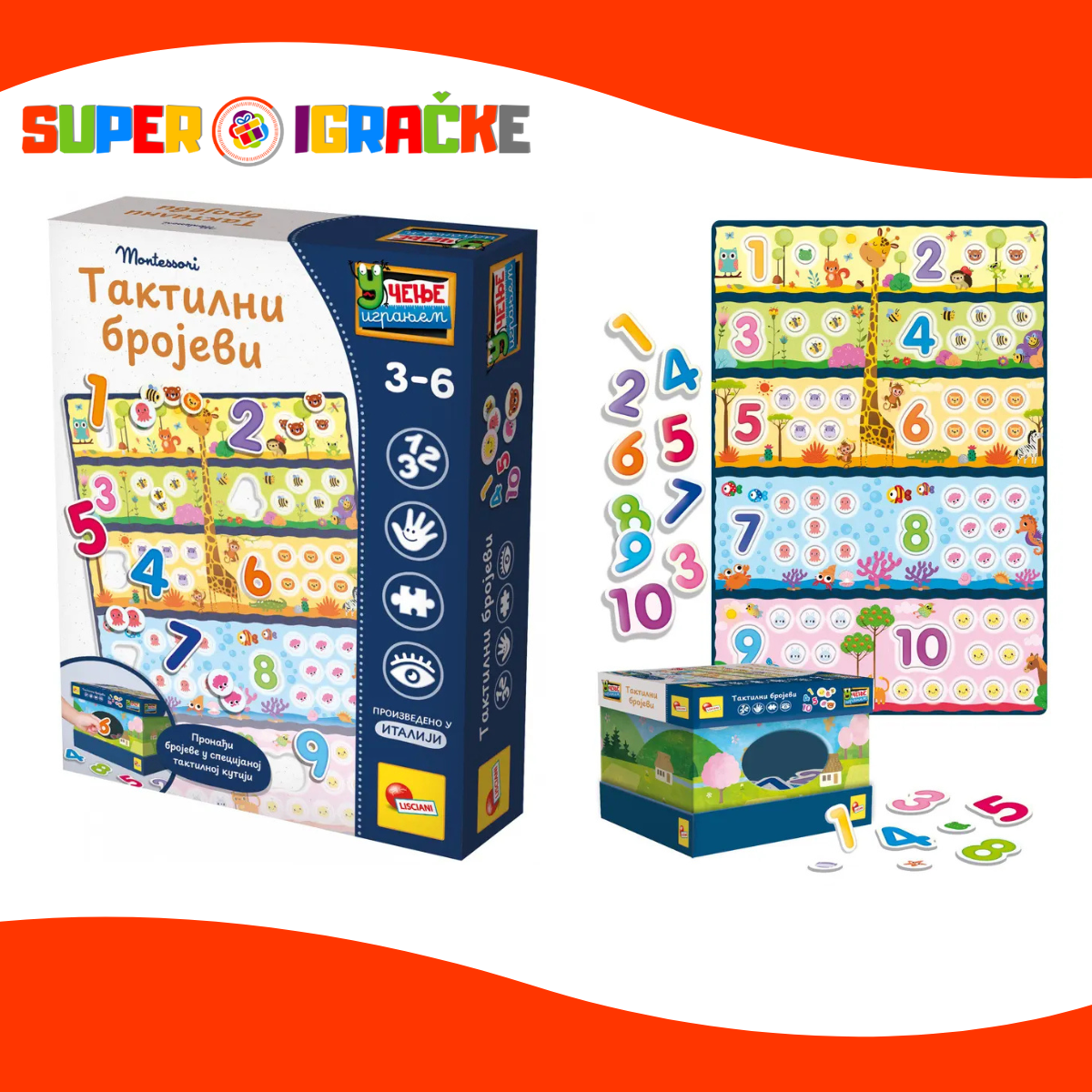 Montesori edukativna igra Taktilni brojevi