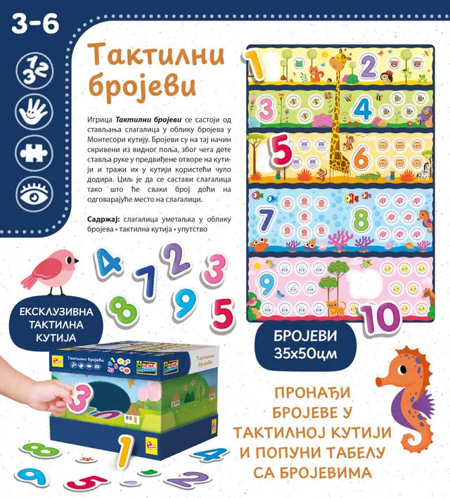 Montesori edukativna igra Taktilni brojevi
