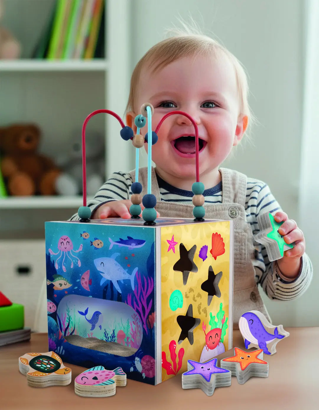 Montesori sensory drvena kocka Okean