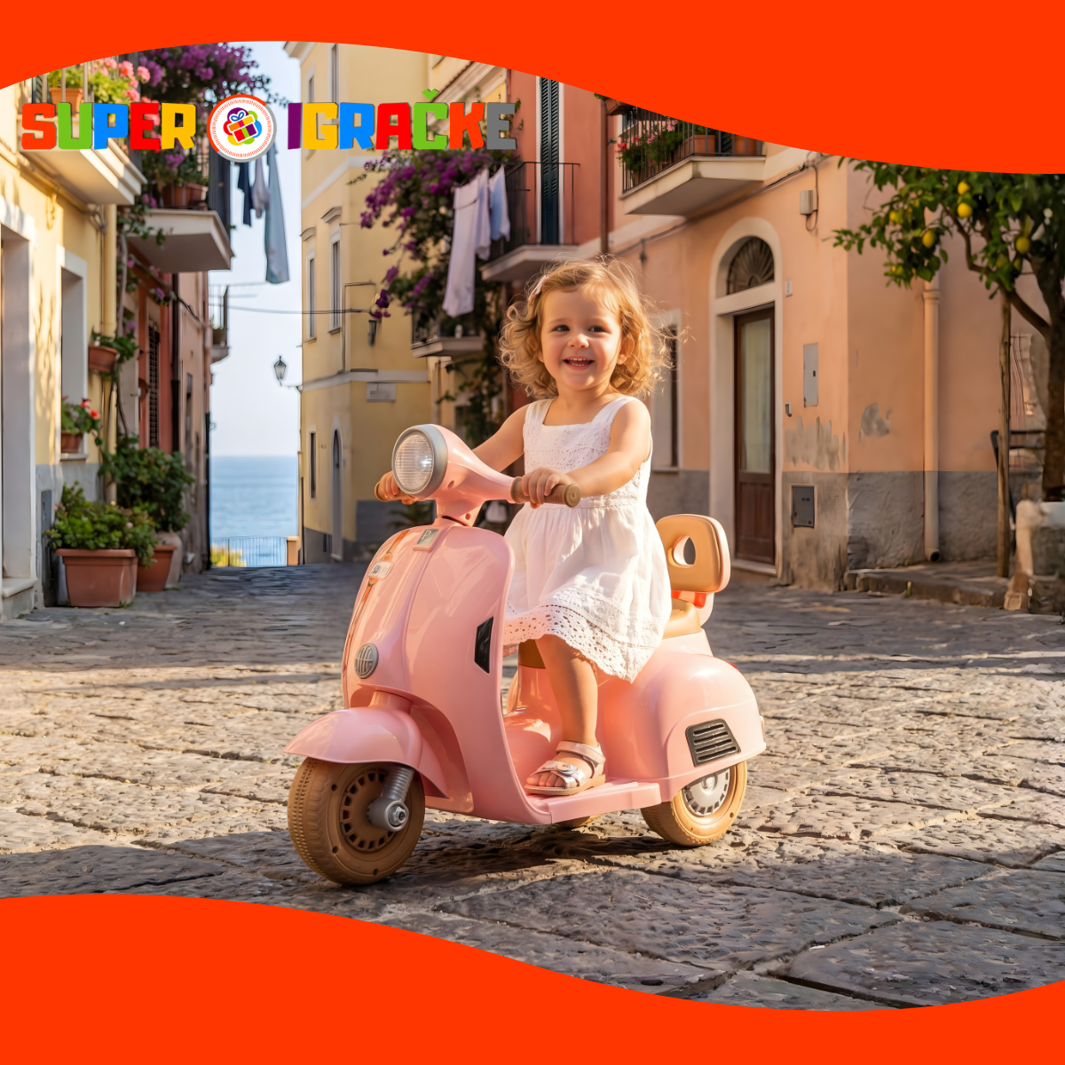 Motor Vespa na akumulator 6V Roze MB276