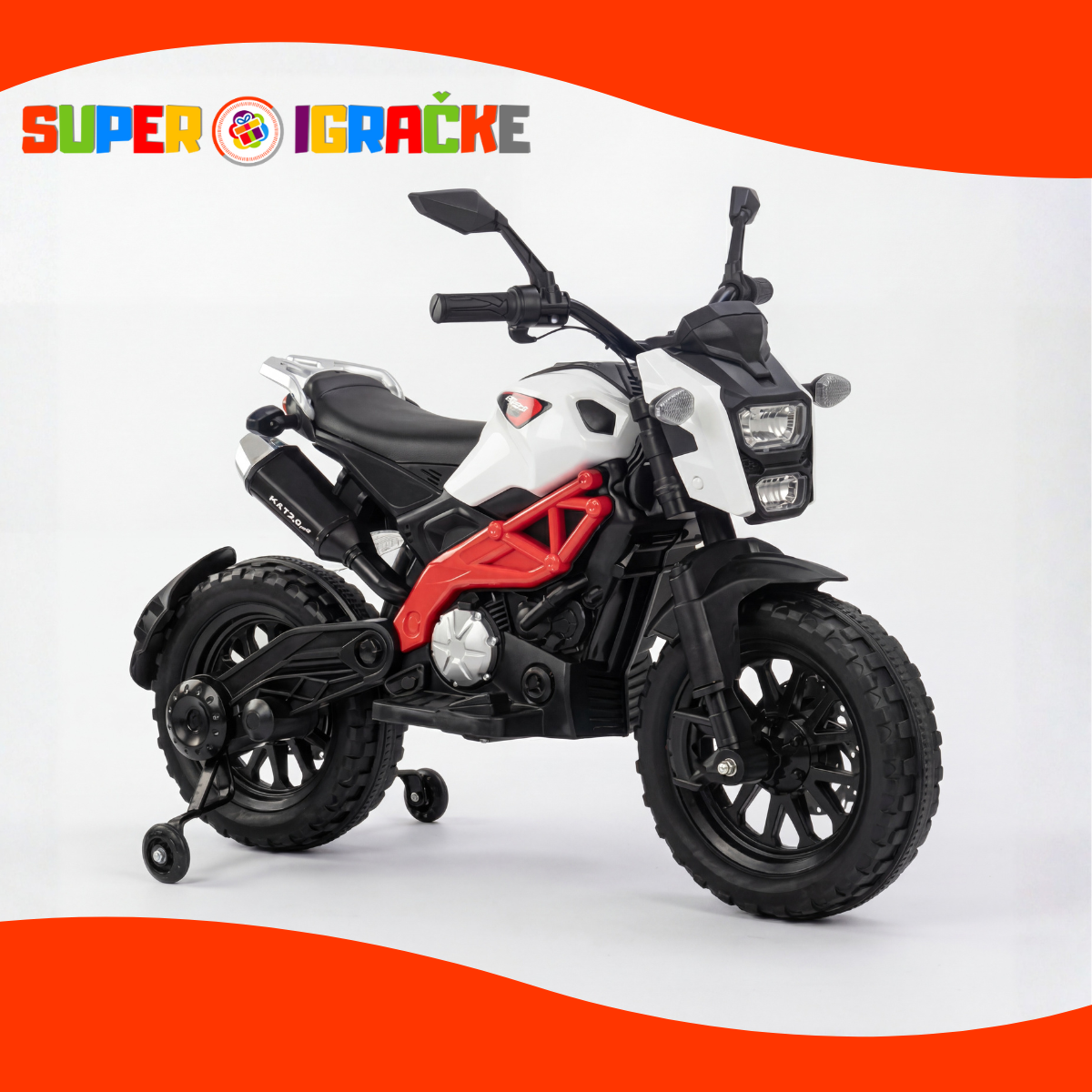 Motor na akumulator crveno beo