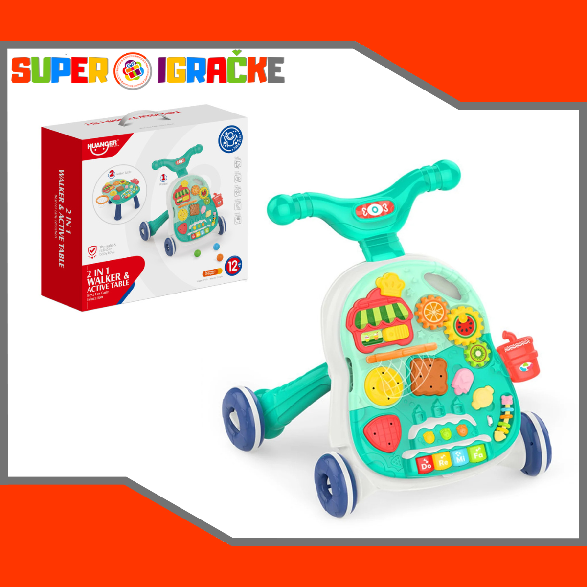 Multifunkcionalna guralica i stočić za bebe zelena