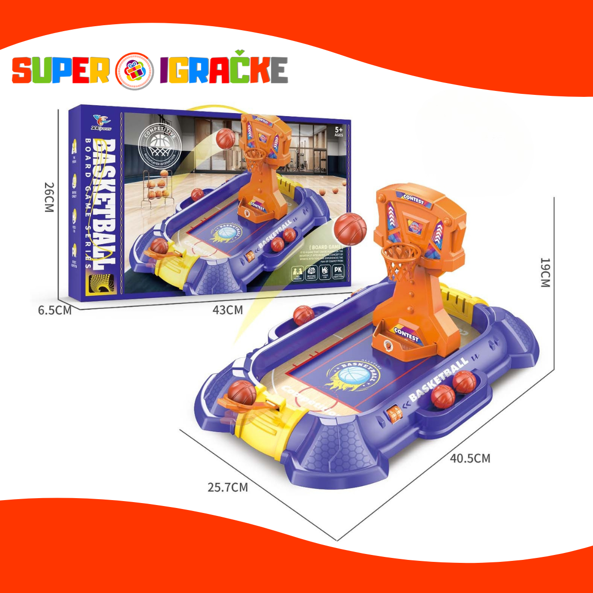 Plastična stona košarka mini set