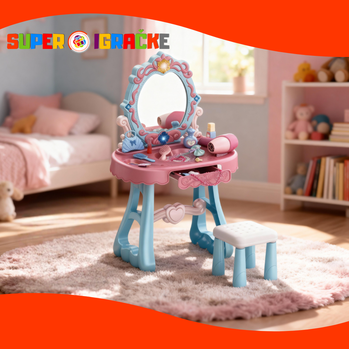 Plastični sto za šminkanje i ulepšavanje