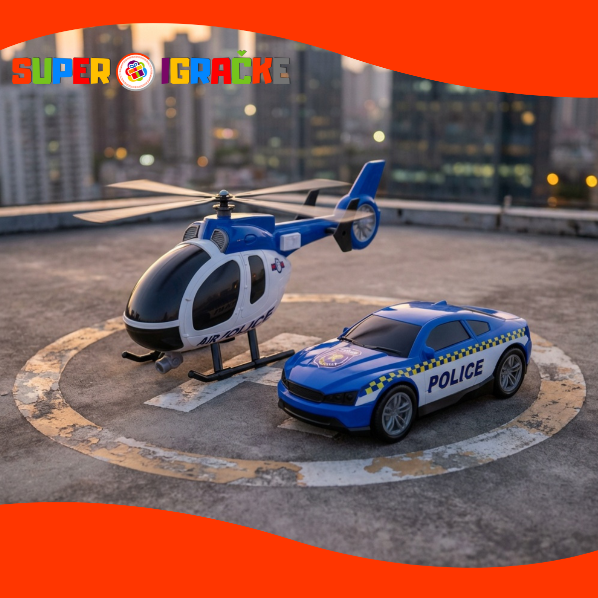 Policijski set - helikopter i auto
