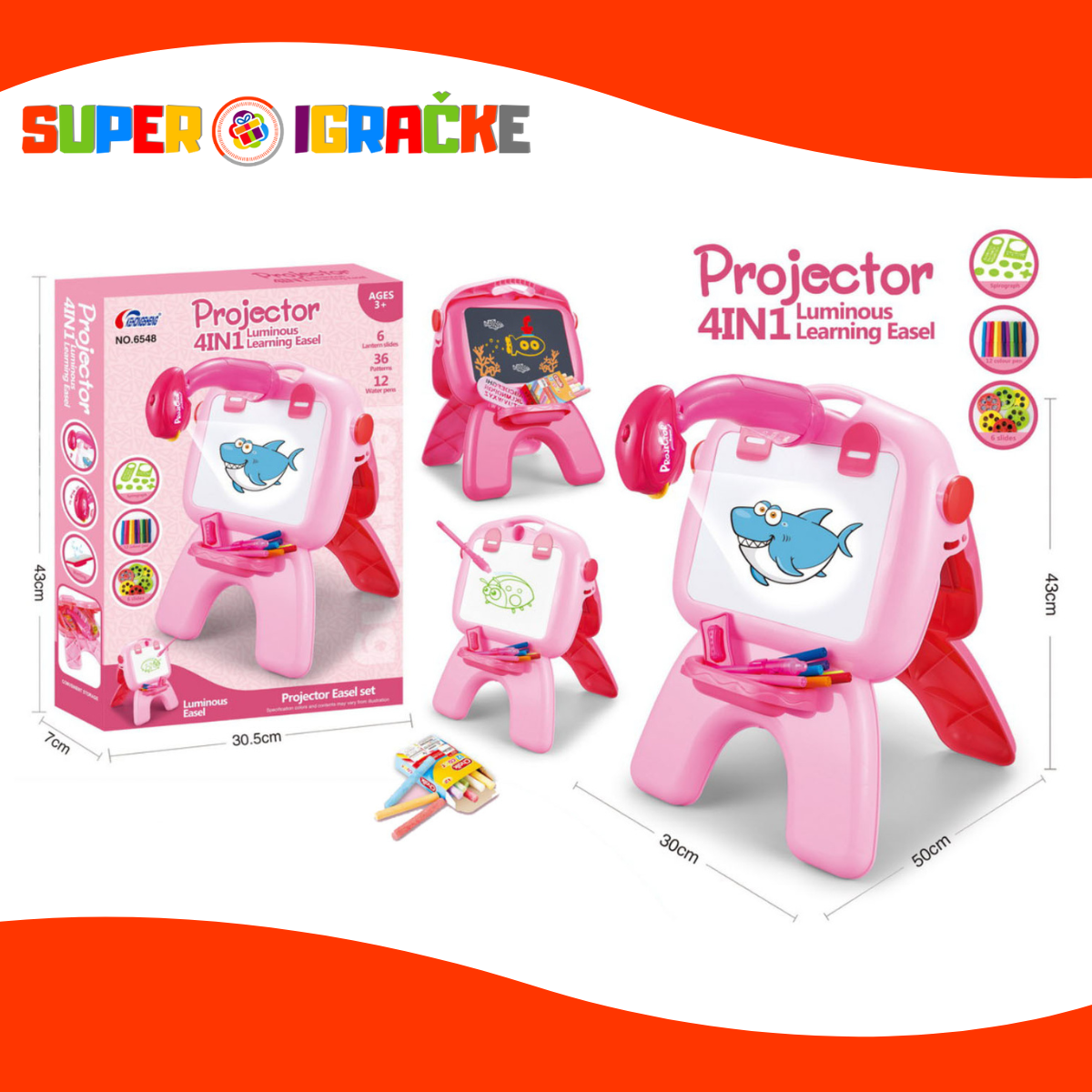 Projektor tabla 4 u 1 roze