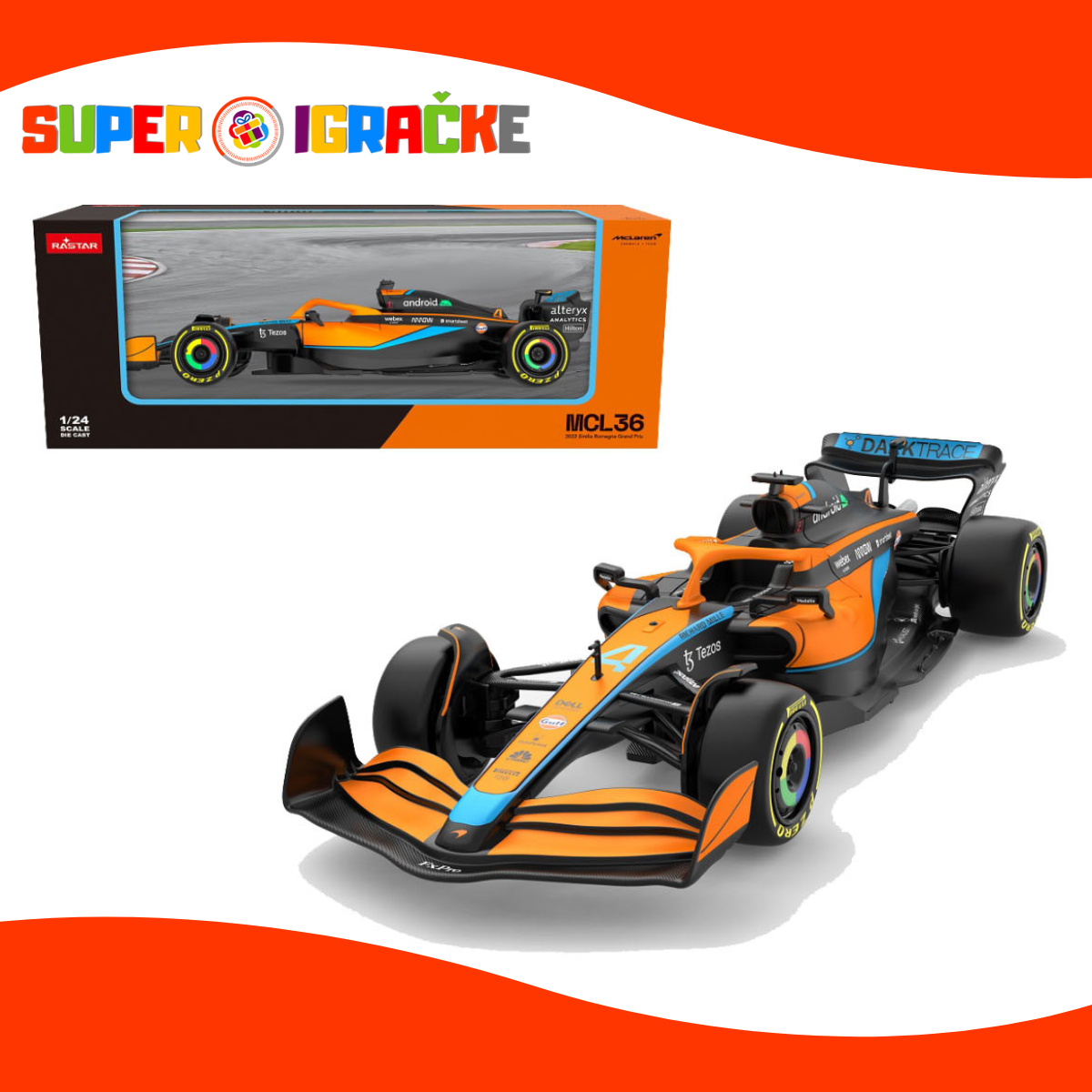 Rastar formula F1 McLaren MCL36 narandžasti
