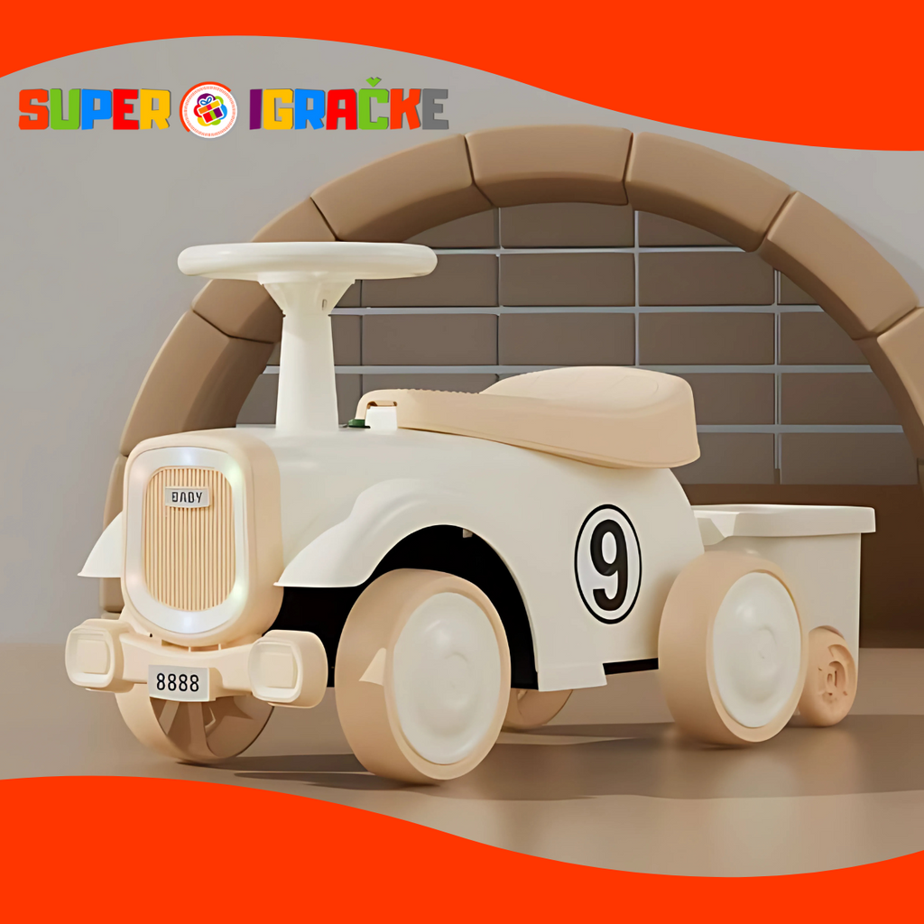Retro guralica sa prikolicom bež