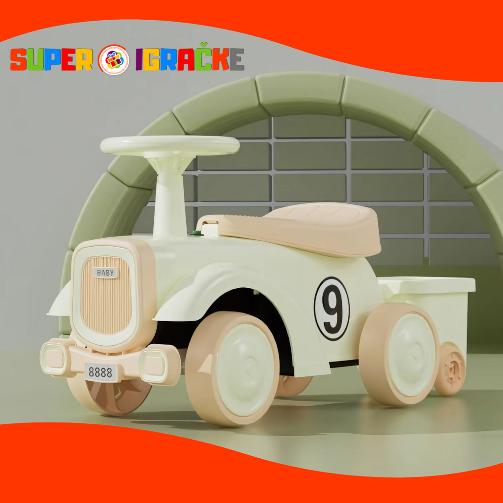 Retro guralica sa prikolicom olive