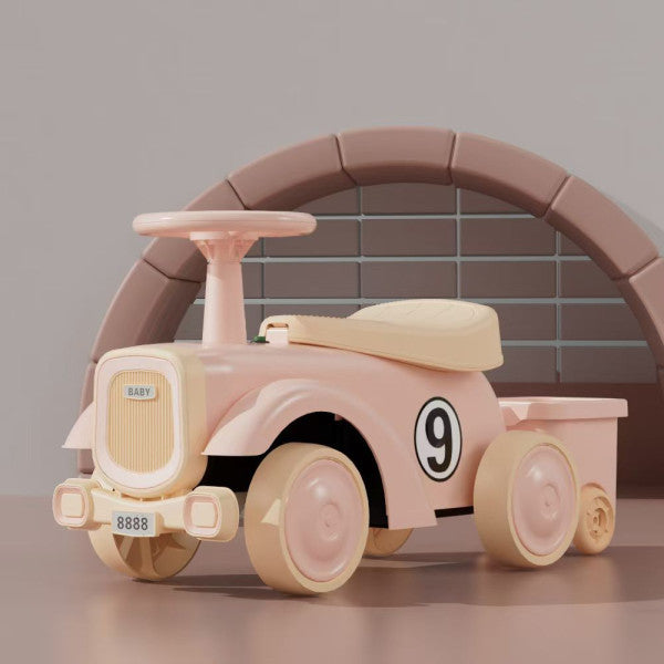 Retro guralica sa prikolicom roze