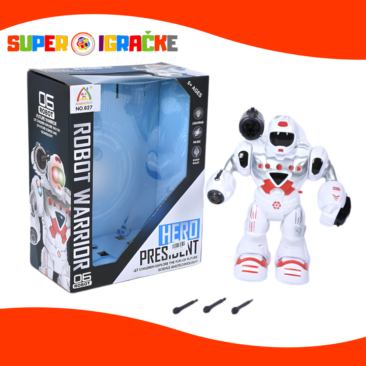 Robot na baterije sa svetlom i muzikom