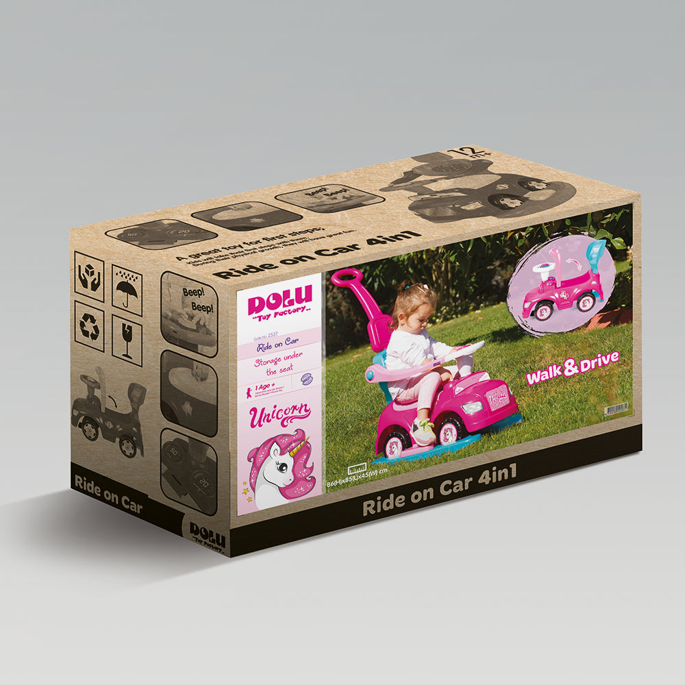 Roze jednorog guralica 4 u 1