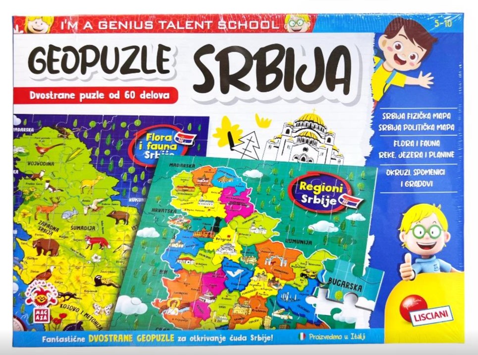 Slagalica Geopuzle Moja Srbija 2u1