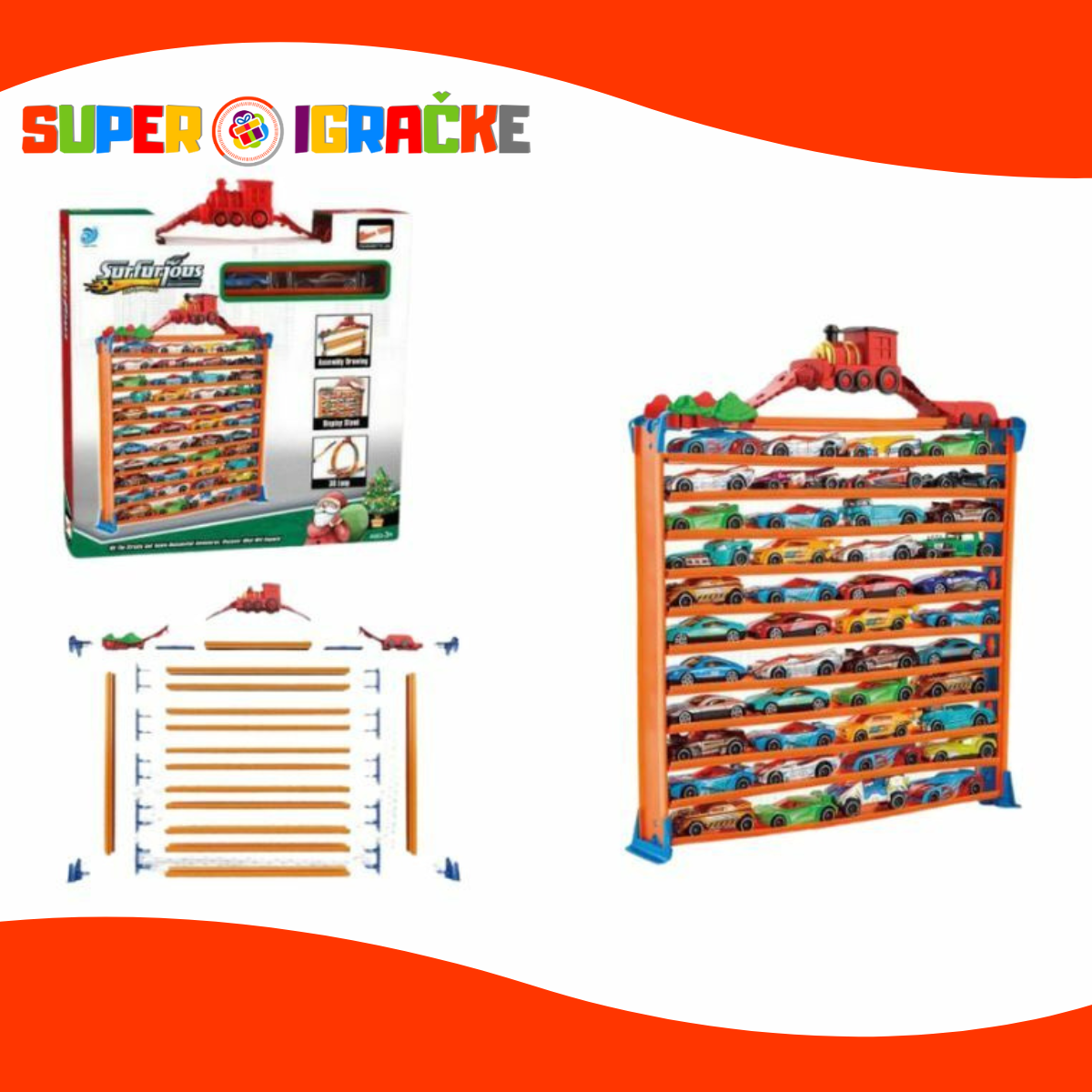 Set dva autića sa policom za odlaganje