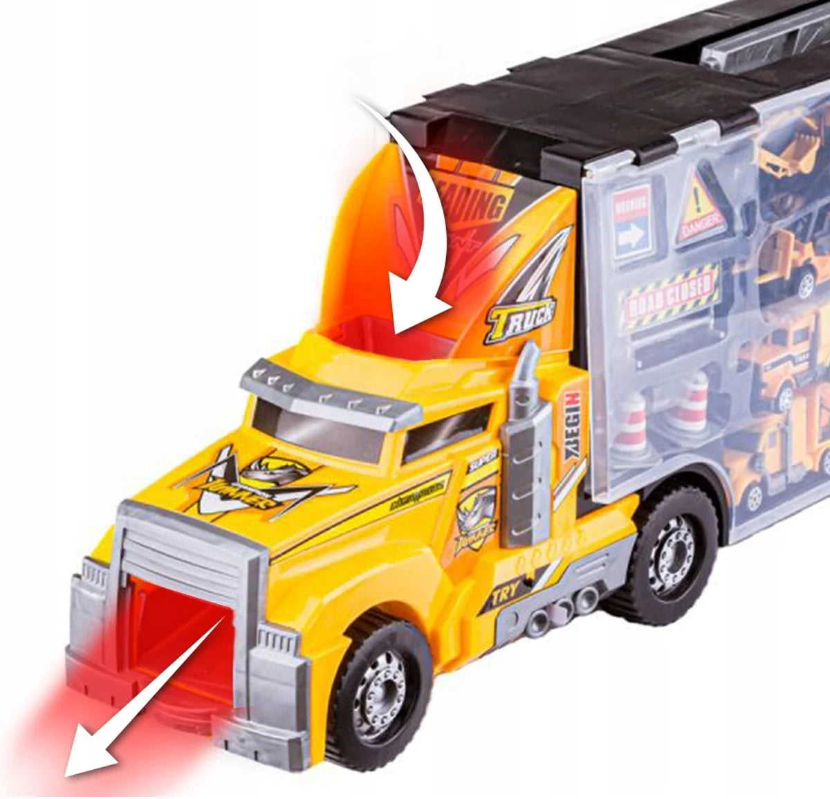 Set kamion sa mašinama i znakovima