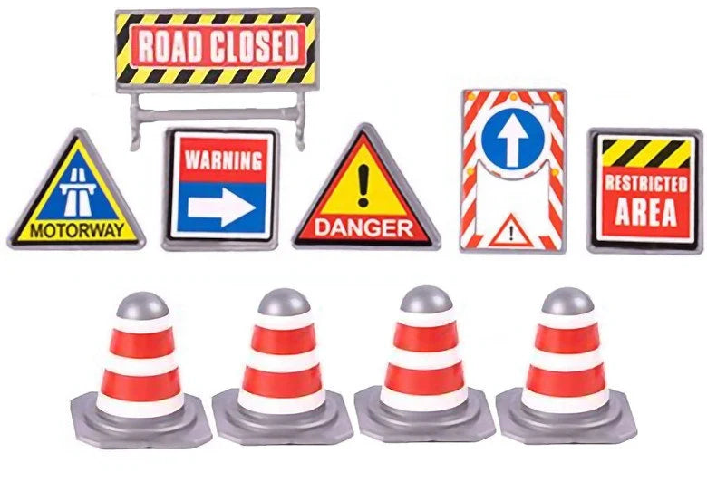 Set kamion sa mašinama i znakovima